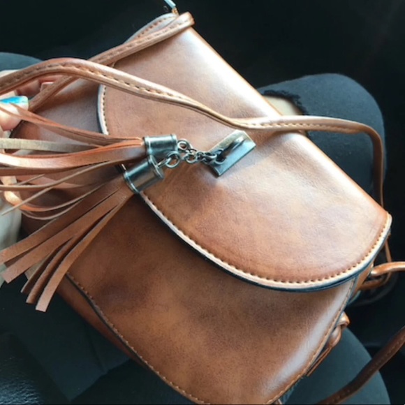 Bags Brown Vegan Leather Crossbody Saddle Bag Poshmark